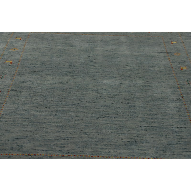Hand Knotted Oriental 100% Wool Carpet Tribal Animal Pictorial Greys & Charcoal Gabbeh Area Rug - 5' 11'' X 6' 1''