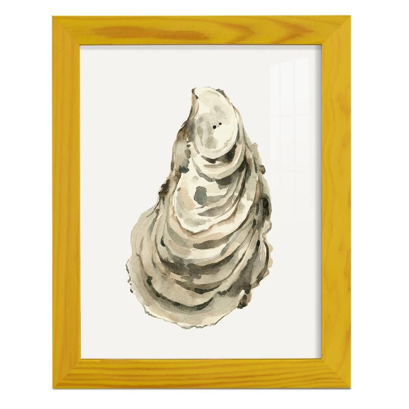 Neutral Oyster Study I -Framed Print w/glass-Cherry Red