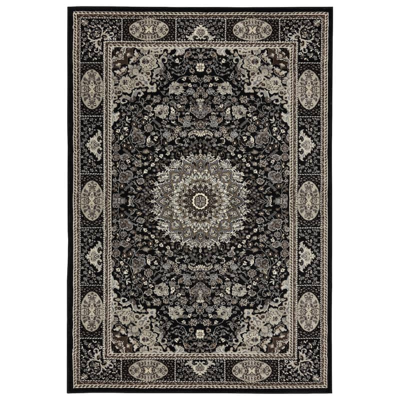 Vaso Collection Area Rug - 3'9" X 5'9" - Black/Cream
