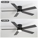 preview thumbnail 28 of 36, 42"/52" Modern Black Flush Mount Ceiling Fan with LED Light and Remote