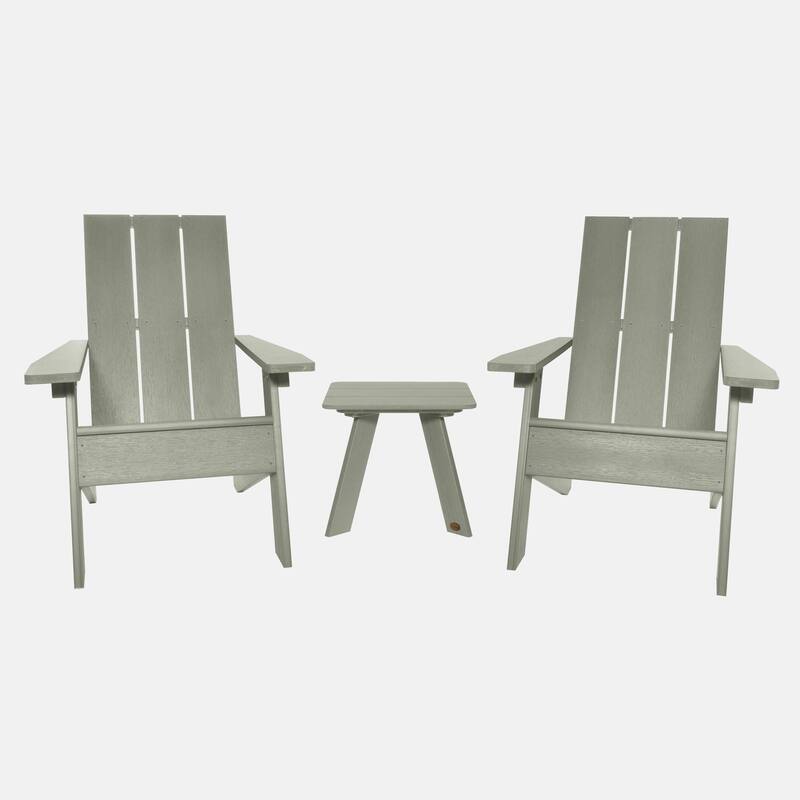 HIGHWOOD 3-piece Adirondack Chairs and Side Table Set - Eucalyptus