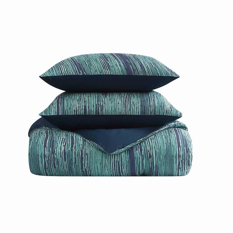 Vince Camuto Linework Stripe 3 Piece Comforter Set - Full - Queen