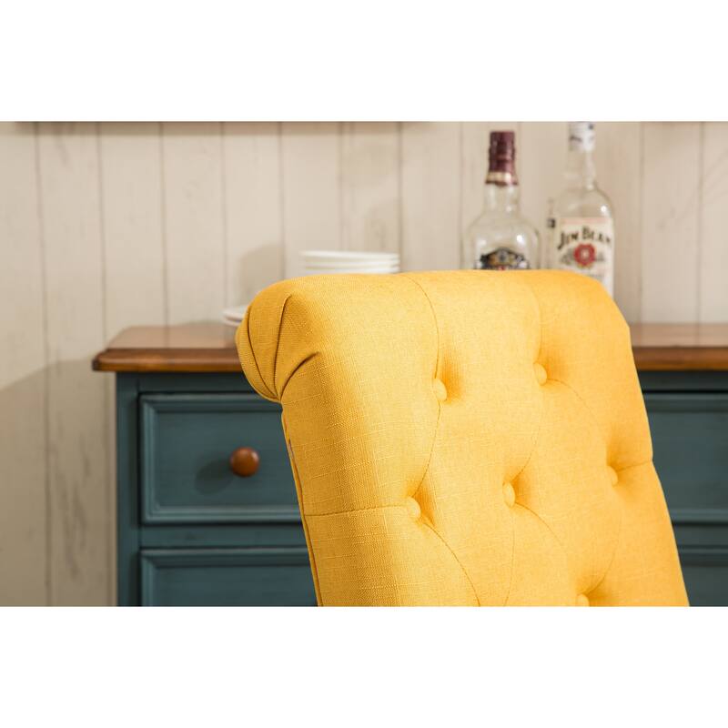 Solid Wood Tufted Parsons Dining Chair for Dining Room, Set of 2