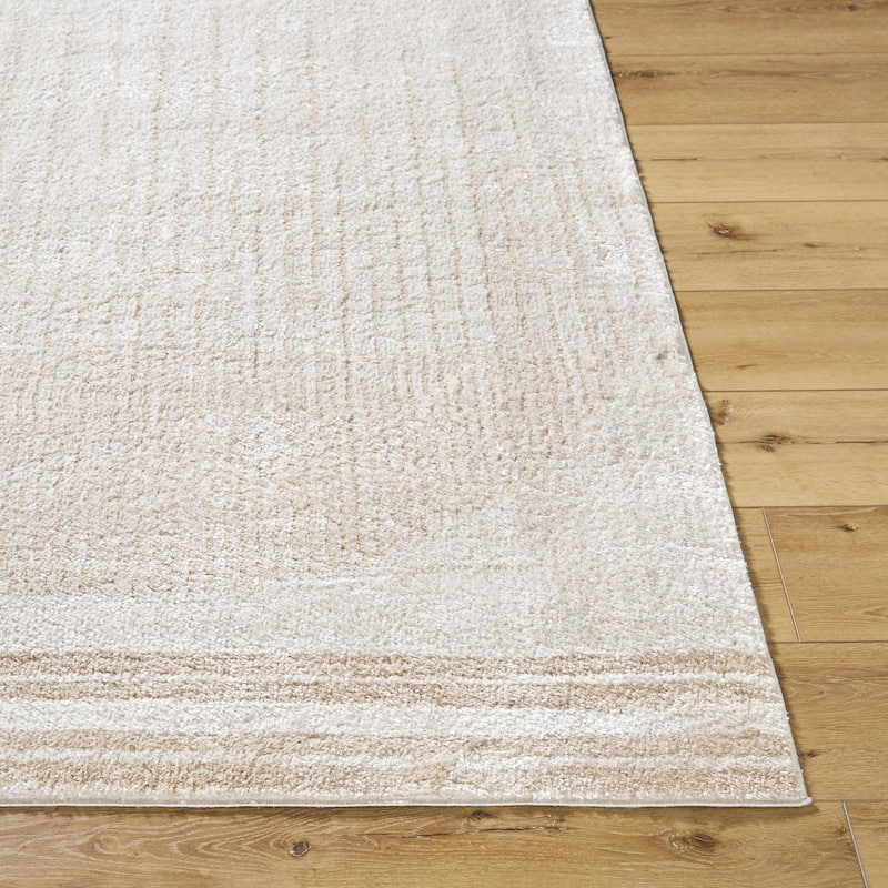 Livabliss Scandinavian Fossay Shag Stripe Washable Area Rug - 2'7" x 7'3" - Beige