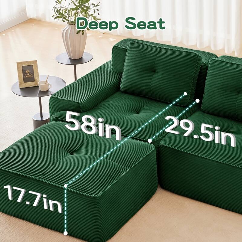 152.8" Modern U-Shaped Modular Anti-slip Design Sectional Sofa with 2 Ottomans