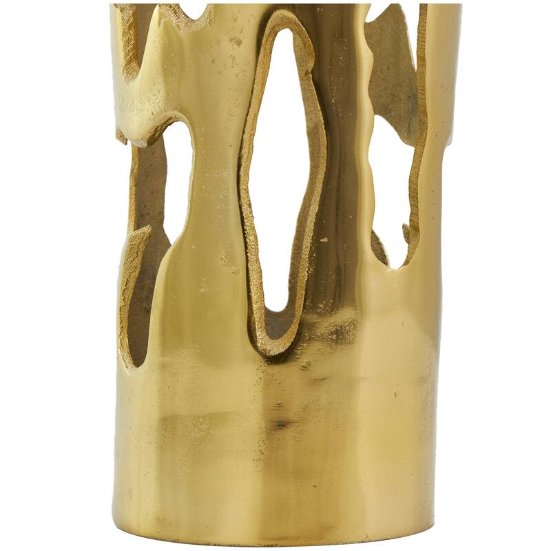 Gold, Silver or Black Aluminum Metal Drip Vase with Melting Designed Body