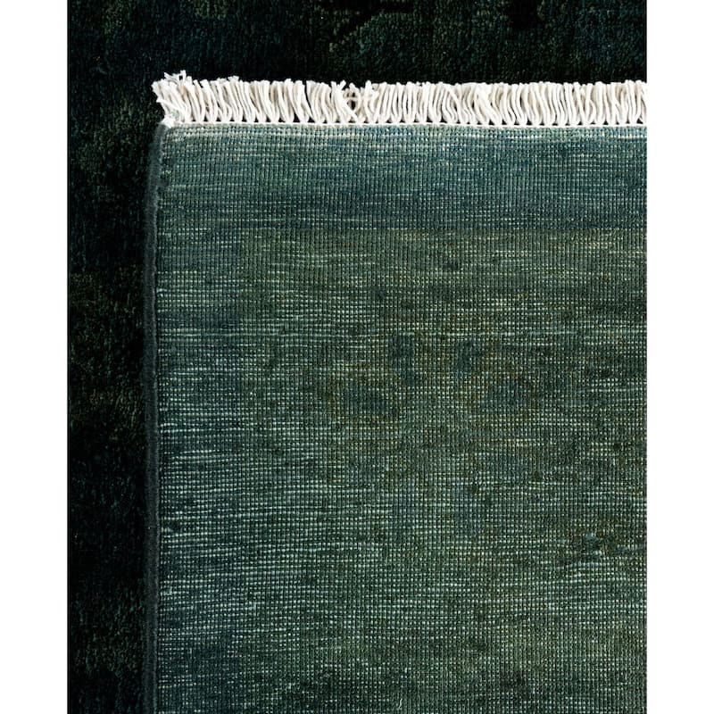 Overdyed One-of-a-Kind Hand-Knotted Area Rug - Green - 8' 2" x 8' 3"