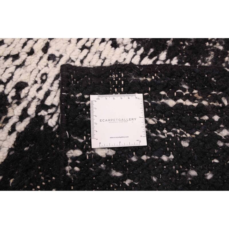 ECARPETGALLERY Hand-knotted Looma Black, White Wool Rug - 8'3 x 9'9