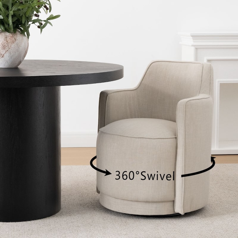 19" Upholstered Swivel Dining Chair(Set of 4)