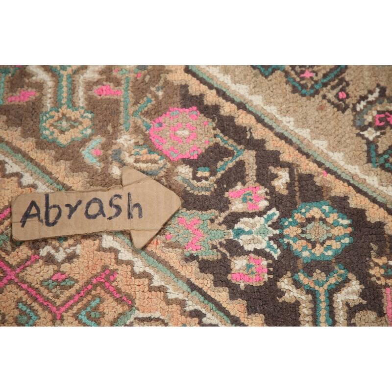 Hand Knotted Oriental 100% Wool Carpet Traditional Medallion Coral Hamedan Area Rug - 9' 8'' X 6' 11''