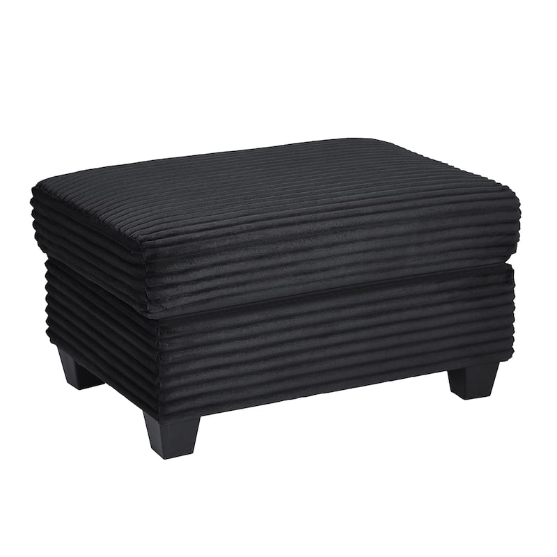 Sectional Sofa U-shaped Sectional 125.2" Upholstered L-shaped Sofa with a Movable Ottoman and Side Storage Pockets