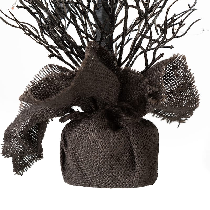 Glitzhome 20"H Halloween Lighted Bats Table Tree Decor - Black