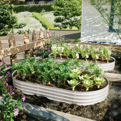 2Pcs 8x4x1ft Raised Garden Bed Kit, Galvanized Planter Raised Garden Beds