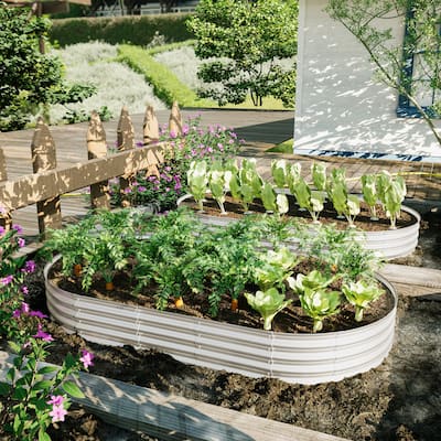 8x4x1ft Raised Garden Bed Kit, Galvanized Planter Raised Garden Beds, Heavy Duty, Rust-Resistant, Easy Assembly