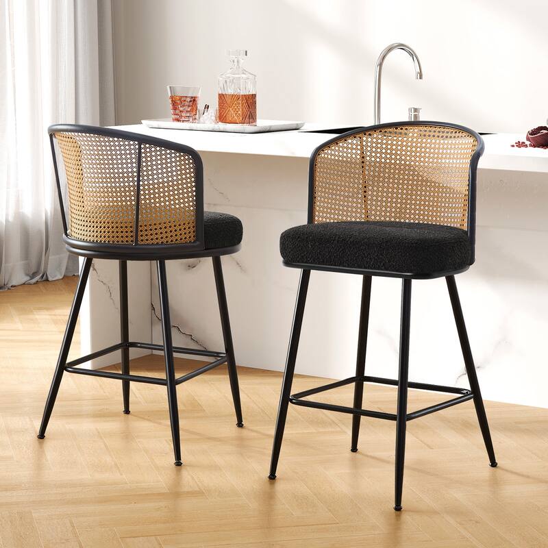 26"/29" Rattan Upholstered Bar Stool /Counter Stools Set of 2/3/4