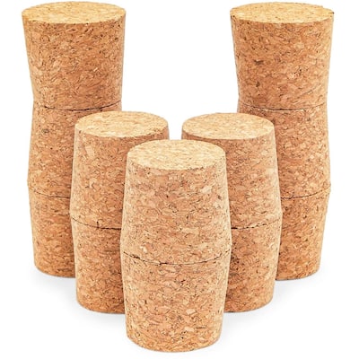 12 Pcs Tapered Cork Plugs Cork Stoppers for Wine Beer Bottle, DIY Craft, Size 22