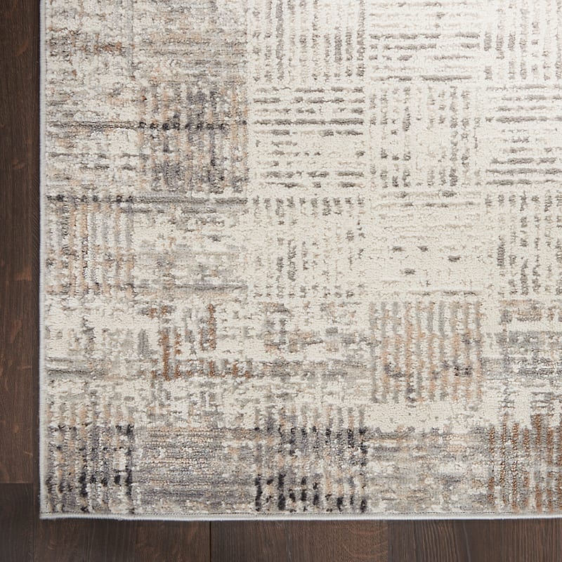 Nourison Elation Abstract Modern Ivory Grey Area Rug