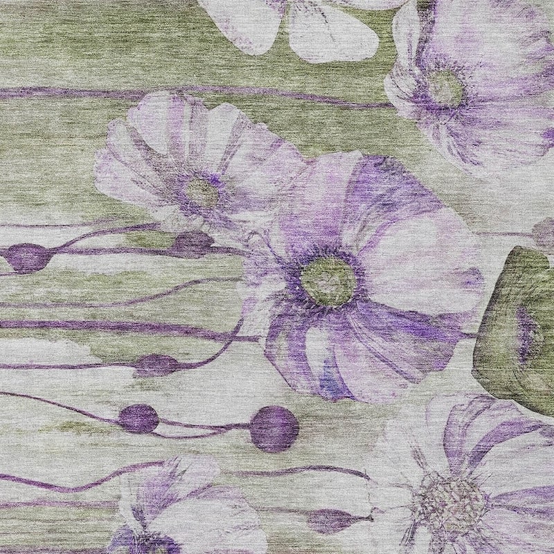 HomeRoots Floral Transitional Rectangle Outdoor Rug