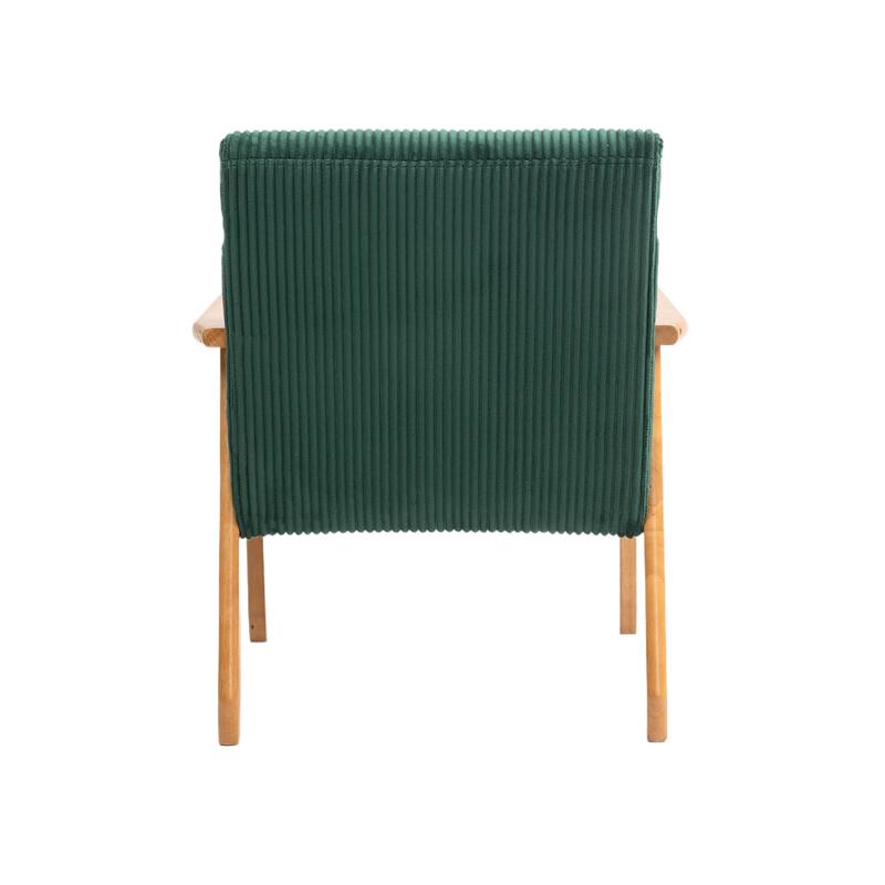 Corduroy Accent Chair,Solid Wood Armchair for Living Room