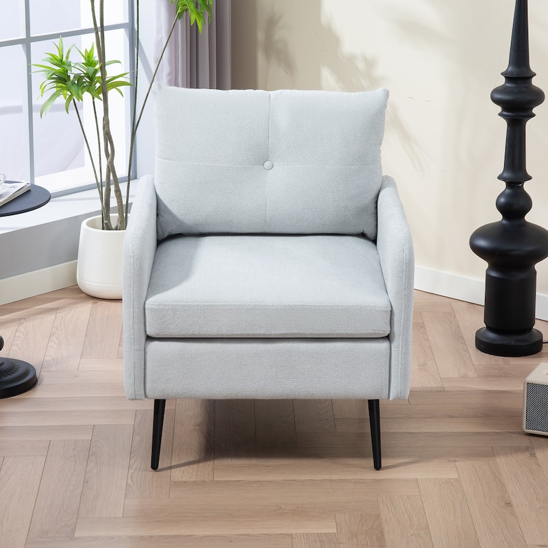 Chenille Accent Chair with Metal Legs