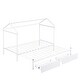 preview thumbnail 20 of 28, Twin XL to King Metal House Platform Bed with Trundle and 2 Drawers