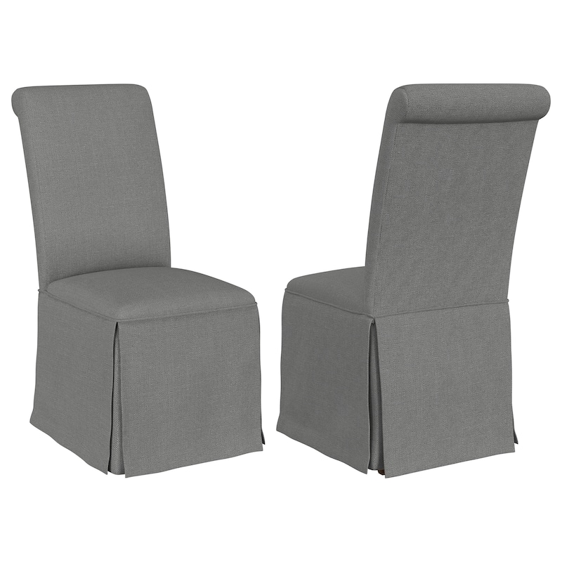 Shawna Upholstered Skirted Dining Chair (Set of 2) - Light Grey