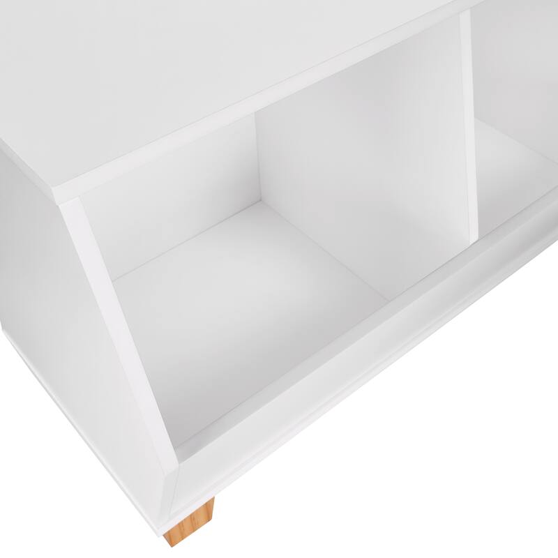 RiverRidge Kids 27in Catch-All Toy Organizer with 2 Compartments, Cubby Storage Organizer for Playroom - White