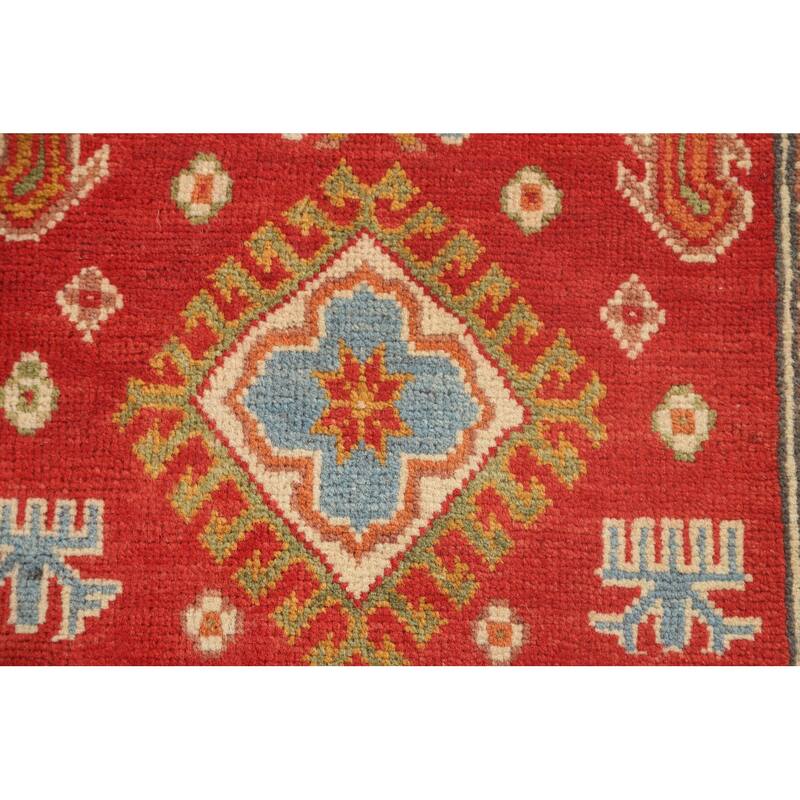 Kazak Oriental Accent Rug Handmade Red Wool Carpet - 2'7"x 4'2"