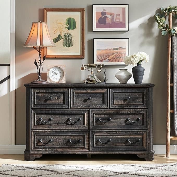 Farmhouse Drawers Dresser, Wood Chest of Drawers, Dressers Organizer