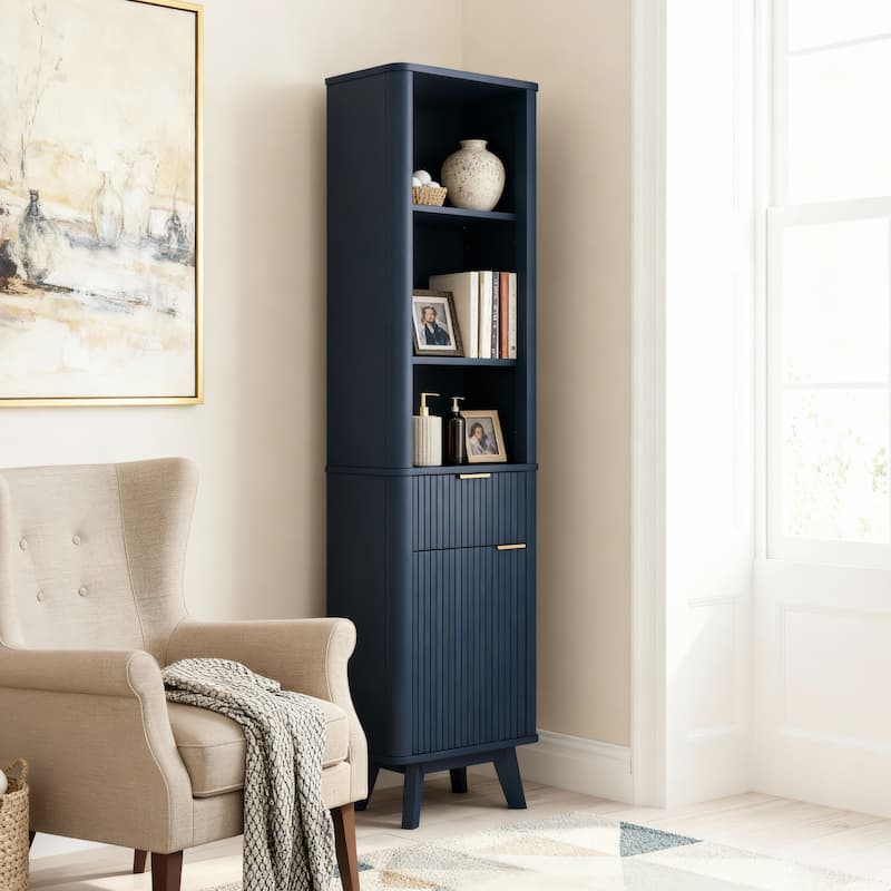 Christopher Knight Home - Modern Linen Tower with Adjustable Shelves, Drawer and Door