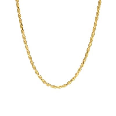 Victoria Townsend Gold over Sterling Silver 2.1mm Diamond Cut ROPE Necklace in 16 inches.