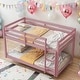 preview thumbnail 2 of 6, Modern Twin over Twin Floor Bunk Bed With Low Height Design For Kids