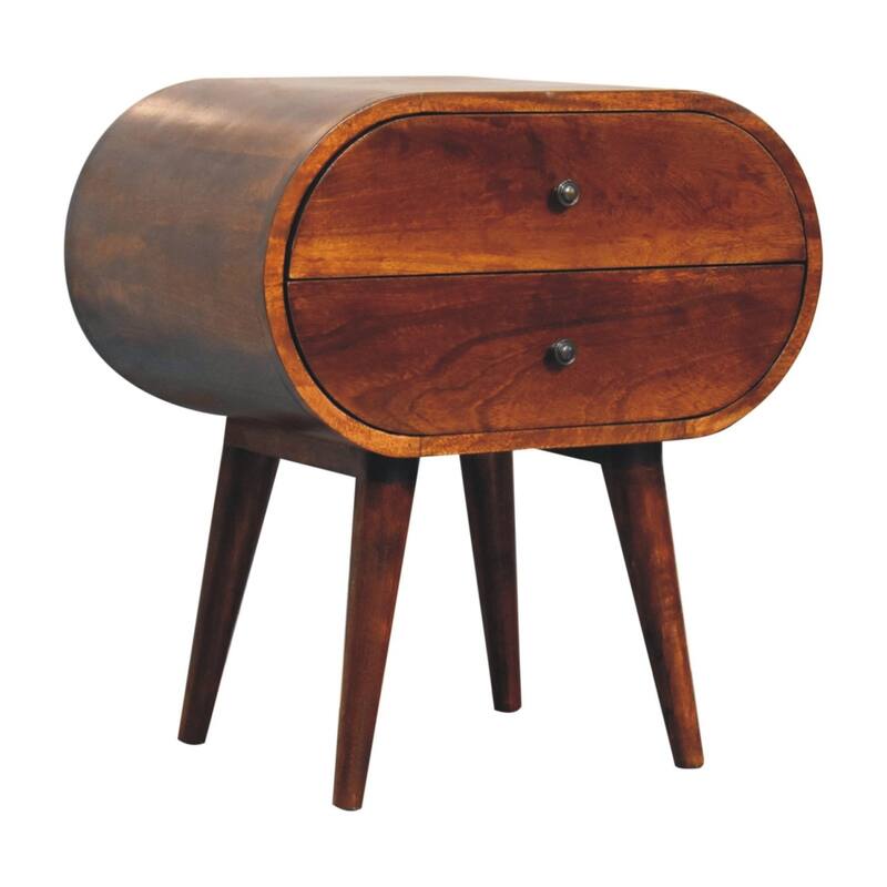 Large Chestnut Circular Bedside