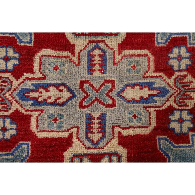 Light Blue Kazak Oriental Area Rug Hand-Knotted Wool Carpet - 5'9" x 8'1"