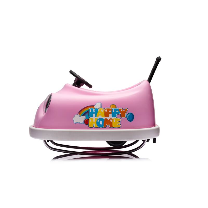 Bumper Car For Kids with LED Lights 360° Spin 12v Dual Drive Children's Electric Car