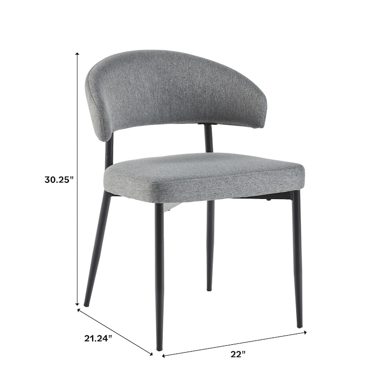 Middlebrook Designs Curved Back Upholstered Dining Chair (Set of 2)