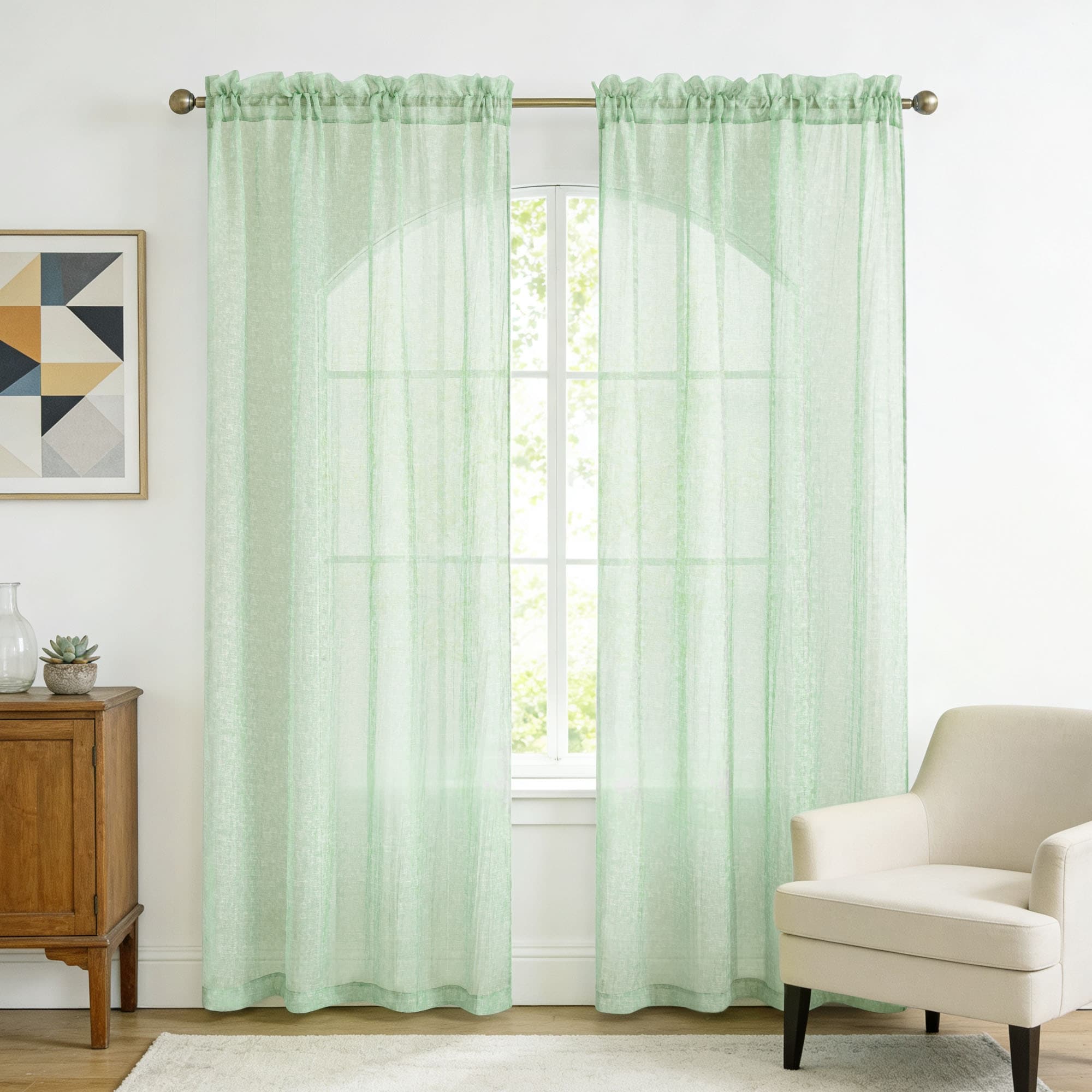 Crinkle Sheer Rod Pocket Pair