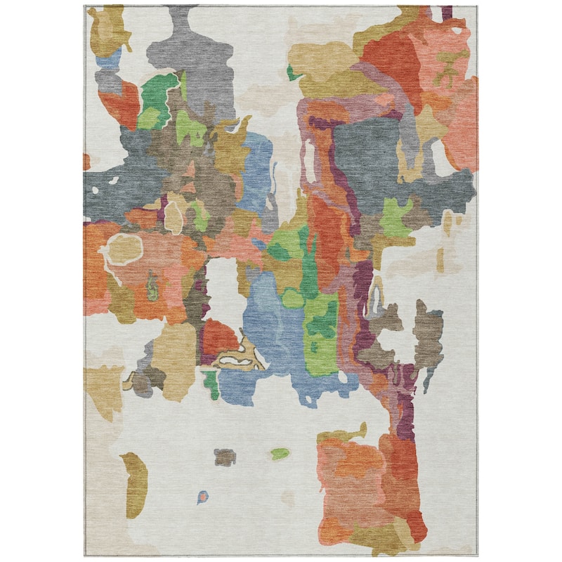 HomeRoots Abstract Transitional Rectangle Outdoor Rug