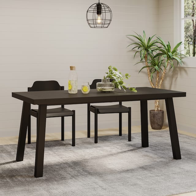 Deville Indoor Acacia Wood and Iron Dining Table by Christopher Knight Home - Black