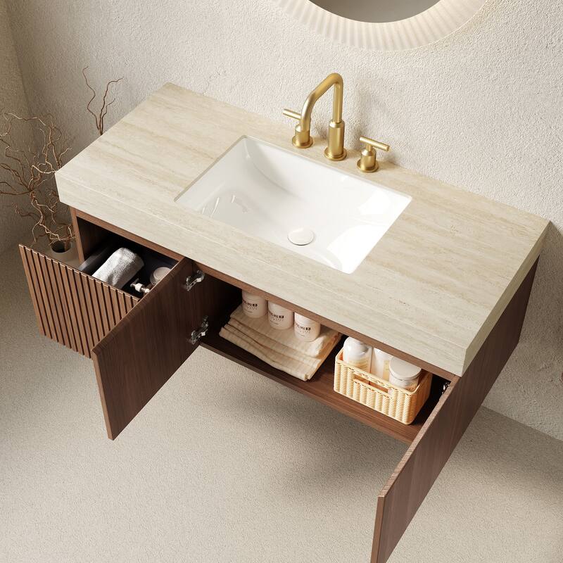 Mondern Floating Bathroom Vanity with 3 Pre-drilled Faucet Holes
