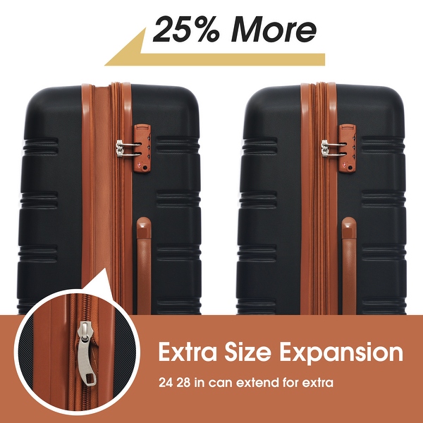 3 Piece Luggage Set Hardside Spinner Suitcase with TSA Lock
