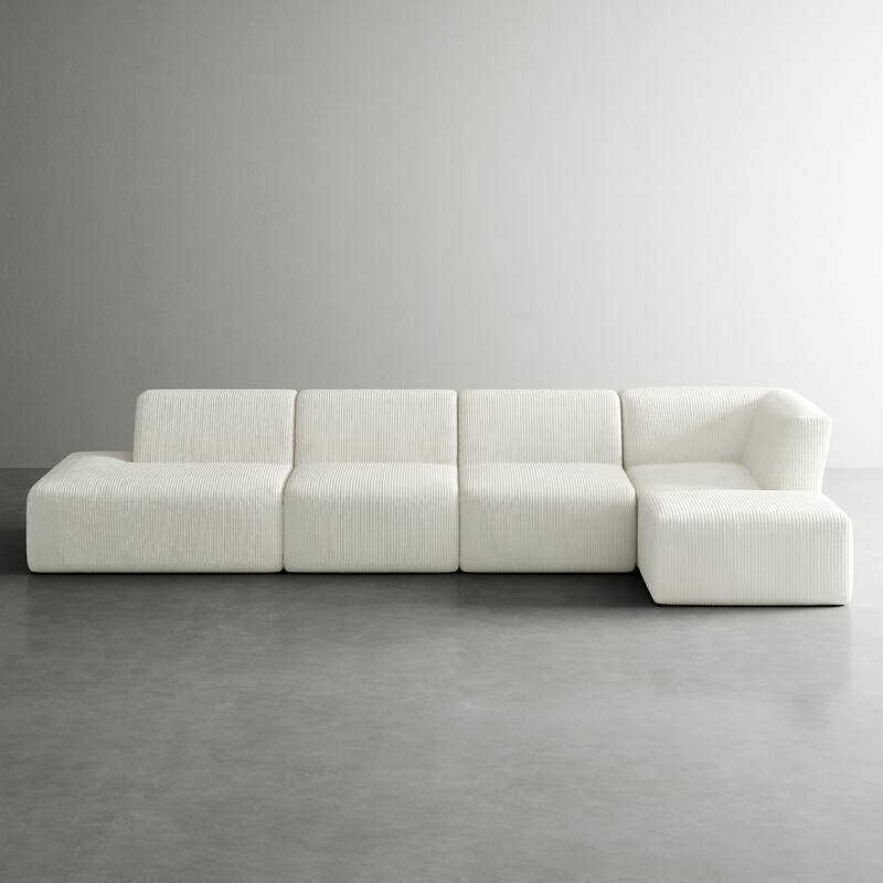 Oversized Corduroy Modular Sectional Fabric Sofa Set