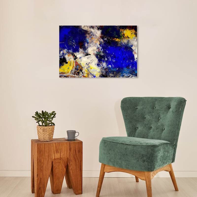 Wynwood Studio Canvas Abstract Finfun Blue and Sapphire Blue Modern & Contemporary Wall Art Canvas Print - 16 x 24