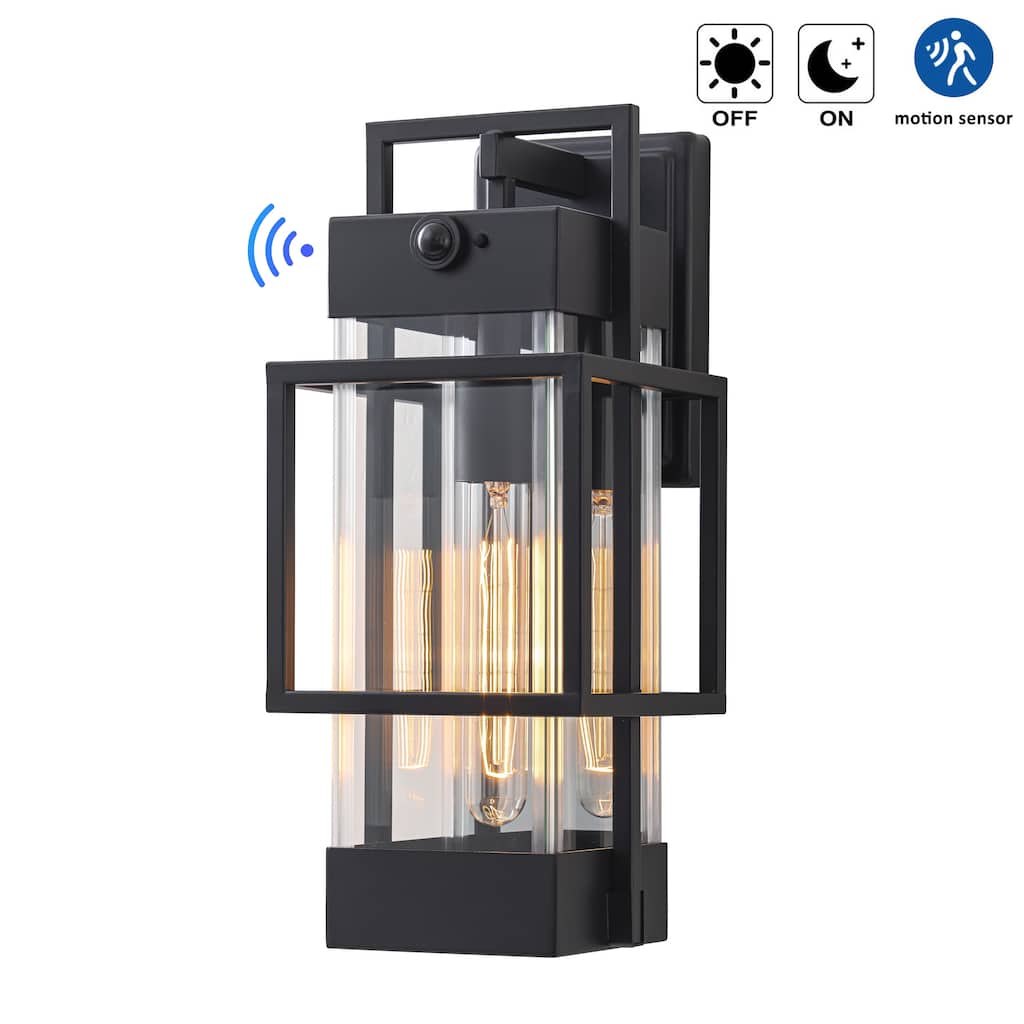 C Cattleya 1-Light Motion Sensor Geometric Outdoor Wall Sconce Light