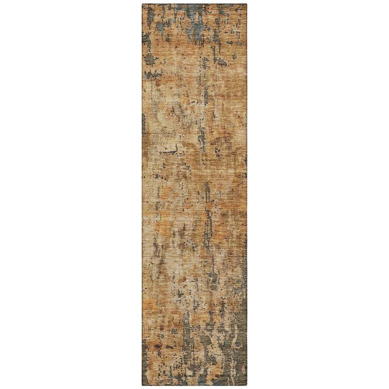 Machine Washable Indoor/ Outdoor Abstract Contemporary Chantille Rug
