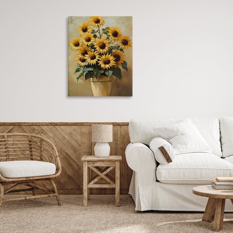Stupell Sunny Sunflowers Arrangement Canvas Wall Art Design By Franklyn Gregory