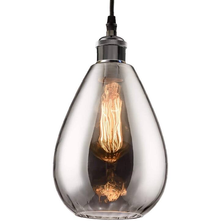 Industrial glass pendant lights modern teardrop chrome mirror effect hanging lighting fixture - N/A