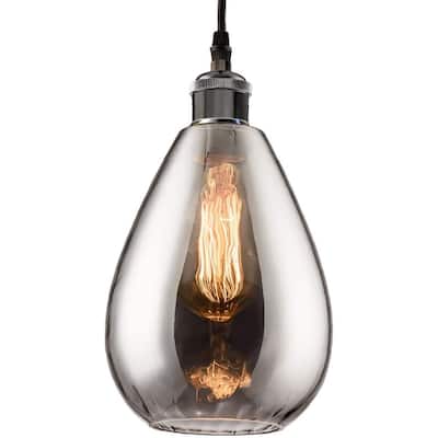 Industrial glass pendant lights modern teardrop chrome mirror effect hanging lighting fixture - N/A