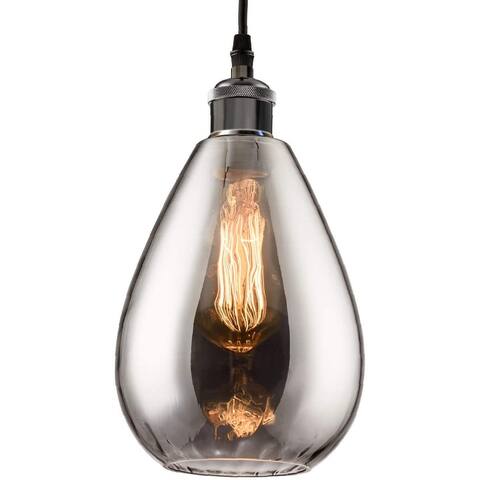 Industrial glass pendant lights modern teardrop chrome mirror effect hanging lighting fixture - N/A