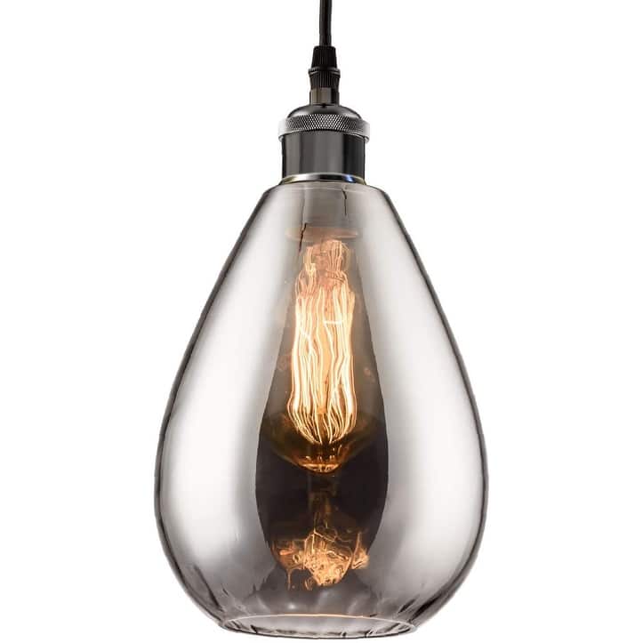 Industrial glass pendant lights modern teardrop chrome mirror effect hanging lighting fixture - N/A